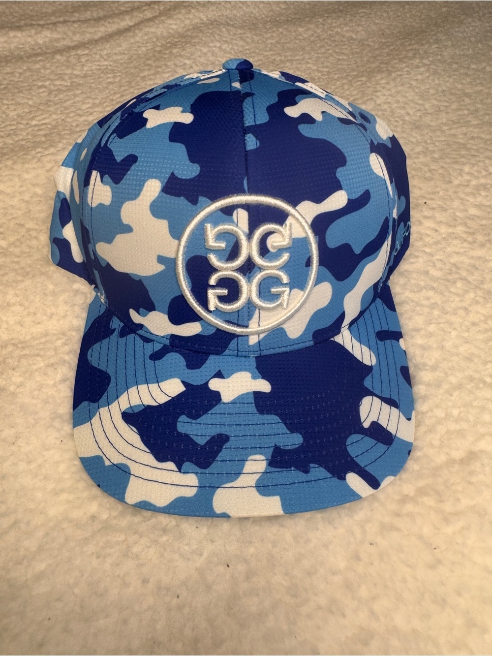 Blue Camo Snapback Cap with Embroidered Logo